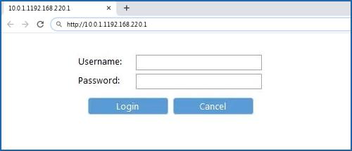 10.0.1.1192.168.220.1 default username password