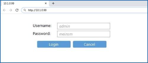 10.1.0.99 default username password