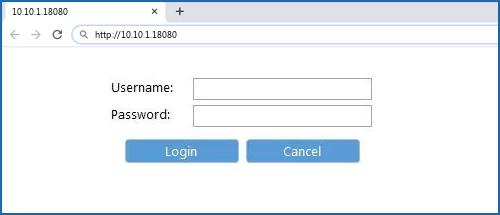 10.10.1.18080 default username password