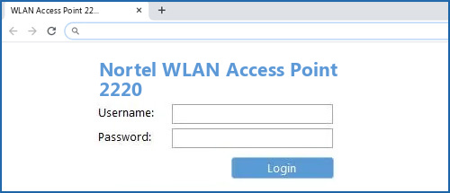 Nortel WLAN Access Point 2220 router default login