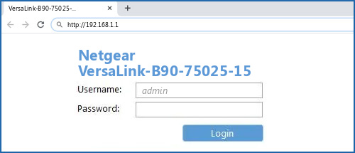 Netgear VersaLink-B90-75025-15 router default login