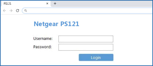 Netgear PS121 router default login