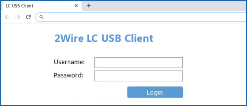 2Wire LC USB Client router default login