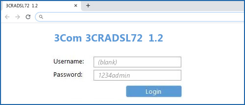3Com 3CRADSL72  1.2 router default login