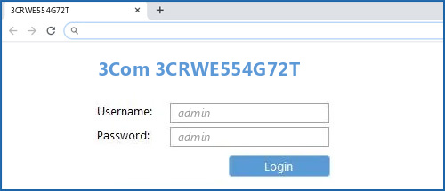 3Com 3CRWE554G72T router default login