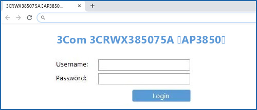 3Com 3CRWX385075A (AP3850) router default login