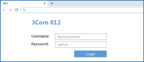 3Com 812 router default login