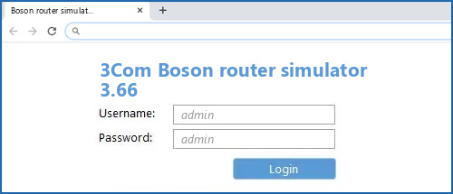 3Com Boson router simulator 3.66 router default login