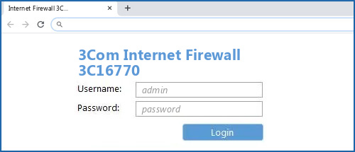 3Com Internet Firewall 3C16770 router default login
