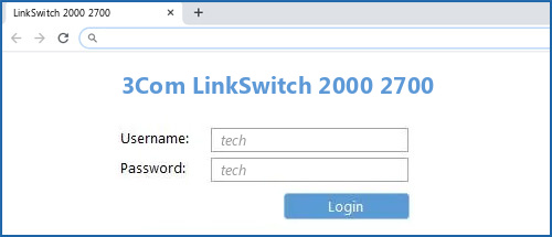 3Com LinkSwitch 2000 2700 router default login
