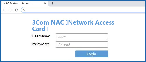 3Com NAC (Network Access Card) router default login