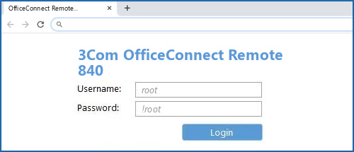 3Com OfficeConnect Remote 840 router default login