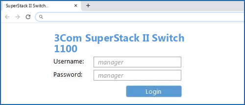 3Com SuperStack II Switch 1100 router default login