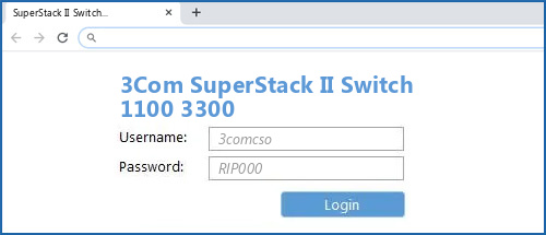 3Com SuperStack II Switch 1100 3300 router default login
