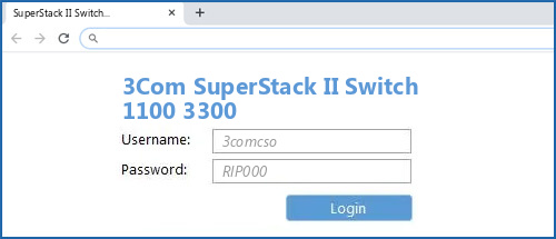 3Com SuperStack II Switch 1100 3300 router default login