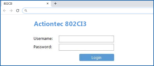 Actiontec 802CI3 router default login