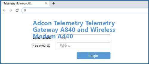 Adcon Telemetry Telemetry Gateway A840 and Wireless Modem A440 router default login