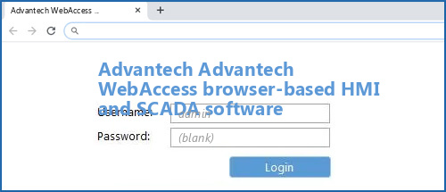 Advantech Advantech WebAccess browser-based HMI and SCADA software router default login