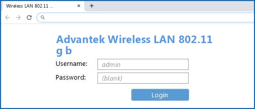 Advantek Wireless LAN 802.11 g b router default login
