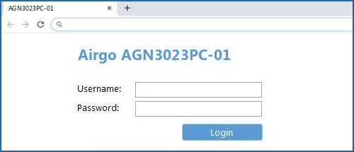 Airgo AGN3023PC-01 router default login