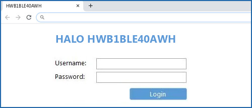 HALO HWB1BLE40AWH router default login