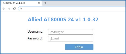 Allied AT8000S 24 v1.1.0.32 router default login