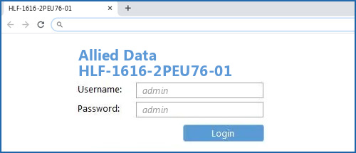 Allied Data HLF-1616-2PEU76-01 router default login