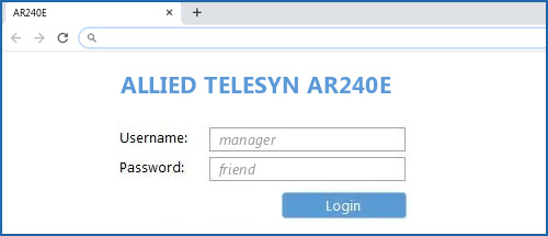 ALLIED TELESYN AR240E router default login