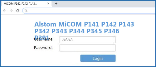 Alstom MiCOM P141 P142 P143 P342 P343 P344 P345 P346 P391 router default login