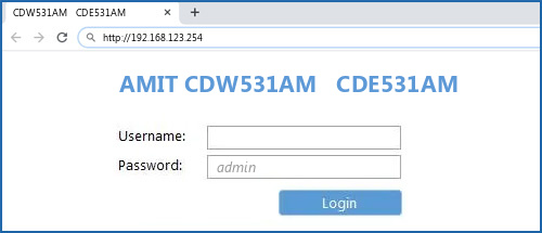 AMIT CDW531AM   CDE531AM router default login