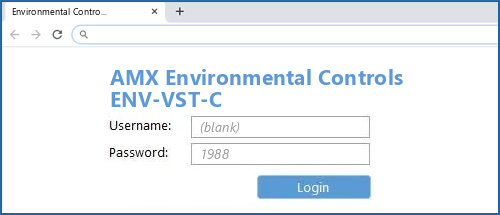 AMX Environmental Controls ENV-VST-C router default login