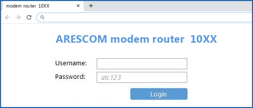 ARESCOM modem router 10XX router default login