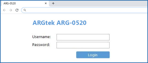 ARGtek ARG-0520 router default login