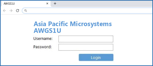 Asia Pacific Microsystems AWGS1U router default login