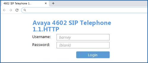 Avaya 4602 SIP Telephone 1.1.HTTP router default login