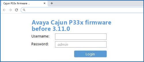 Avaya Cajun P33x firmware before 3.11.0 router default login