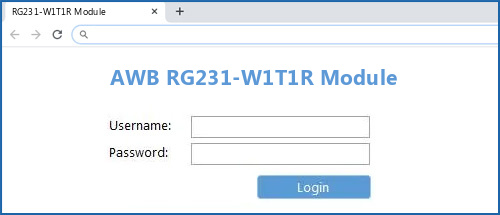 AWB RG231-W1T1R Module router default login