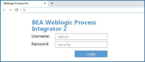 BEA Weblogic Process Integrator 2 router default login