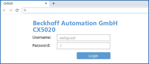 Beckhoff Automation GmbH CX5020 router default login