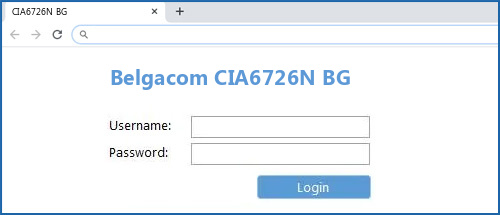 Belgacom CIA6726N BG router default login