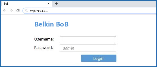 Belkin BoB router default login