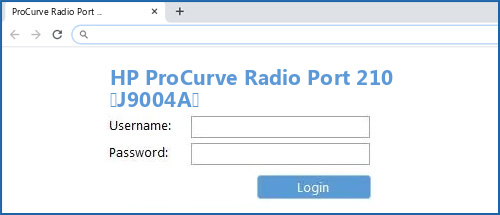 HP ProCurve Radio Port 210 (J9004A) router default login