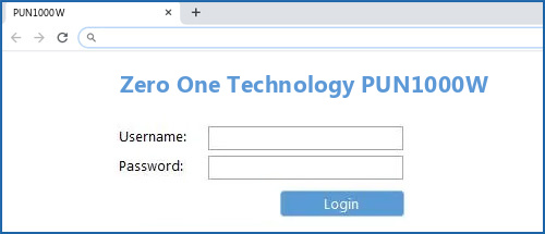 Zero One Technology PUN1000W router default login