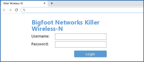 Bigfoot Networks Killer Wireless-N router default login