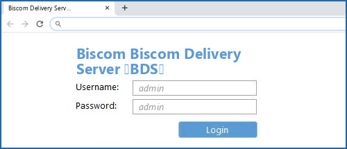 Biscom Biscom Delivery Server (BDS) router default login