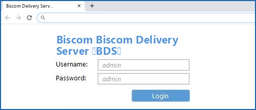 Biscom Biscom Delivery Server (BDS) router default login