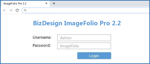 BizDesign ImageFolio Pro 2.2 router default login