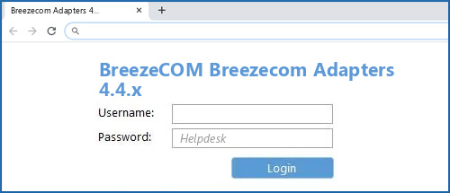 BreezeCOM Breezecom Adapters 4.4.x router default login