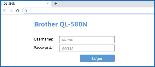 Brother QL-580N router default login