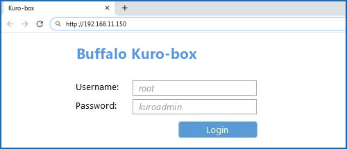 Buffalo Kuro-box router default login